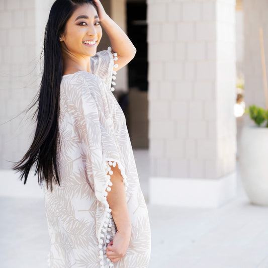 Coconut Palms Pom-Pom Coverup