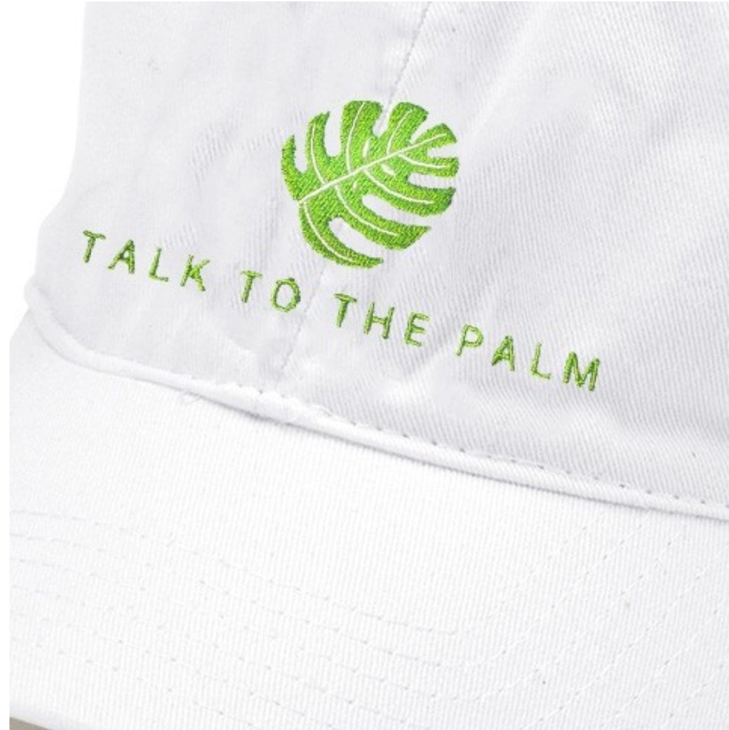 Talk To The Palm White Cap