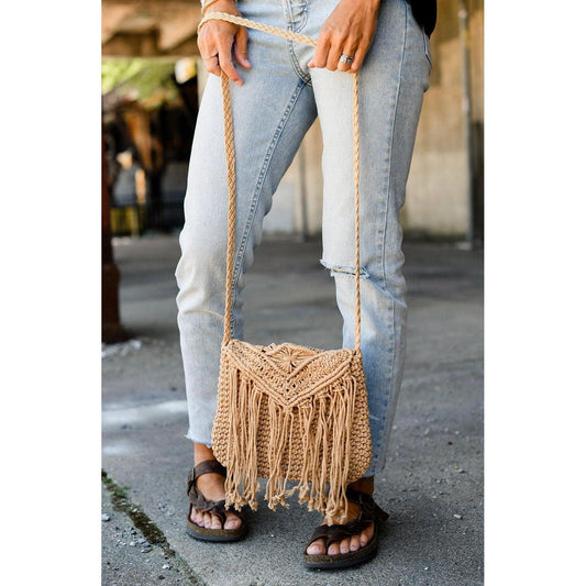 Handmade Macramé Tassel Crochet Handbag