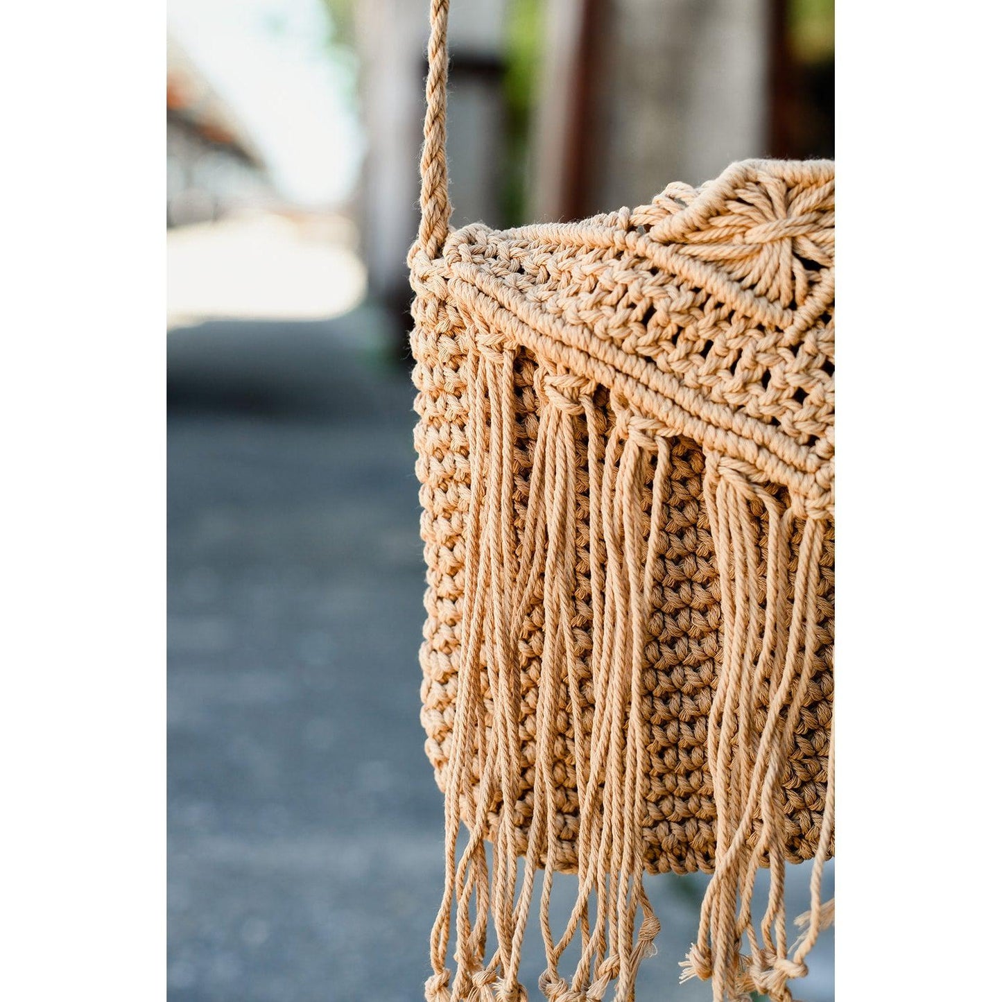 Handmade Macramé Tassel Crochet Handbag