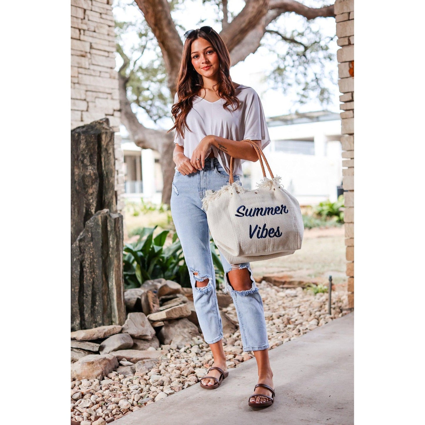 Summer Vibes Canvas Tote
